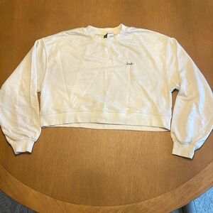 Cream H&M cropped shirt